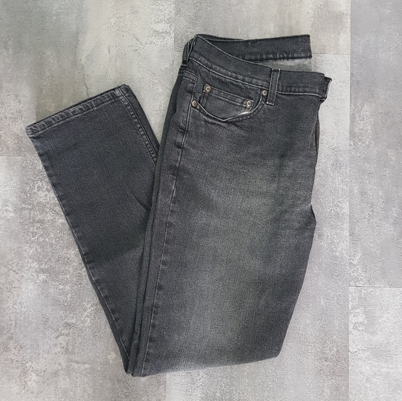 george slim straight black pants